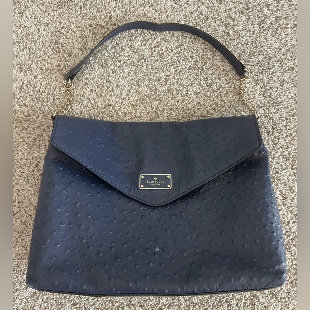 Kate Spade New York Leena A La Vita Ostrich Leather Shoulder Bag